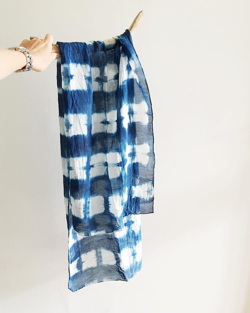 Shibori Silk Cotton Scarf