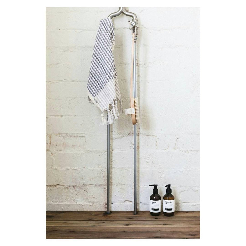 Grey & White Hand Towel