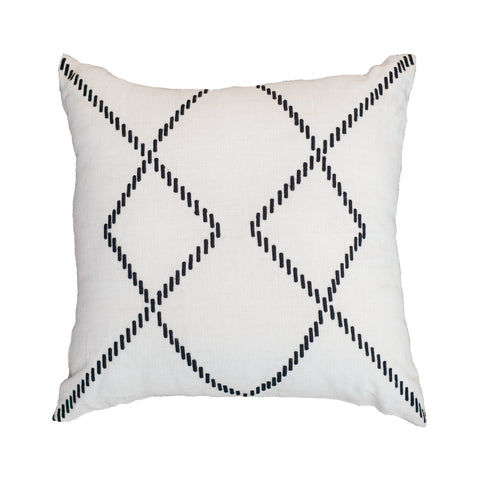 Dots Embroider Natural Linen Medium Cushion
