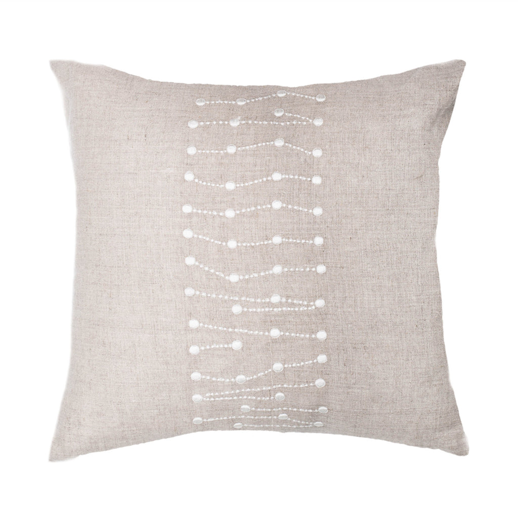 Dots Embroider Natural Linen Medium Cushion Dots Embroider Natural Linen Medium Cushion