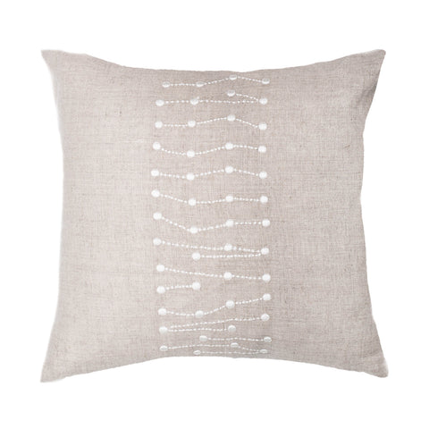 Piped Linen White Lounge Cushion