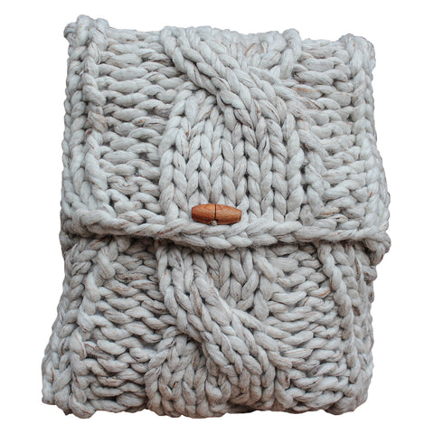 Linen Fleck Cable Cushion Cover