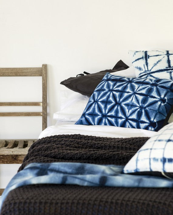 Shibori Blue Rectangle Cushion