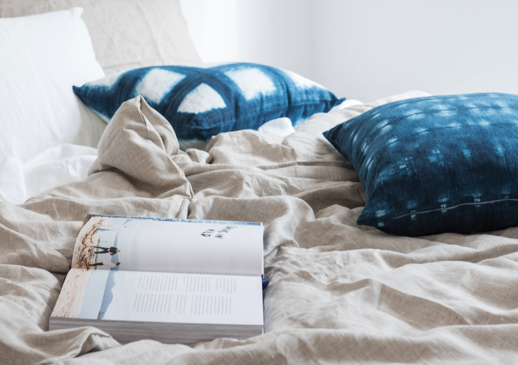 Shibori Blue Square Cushion