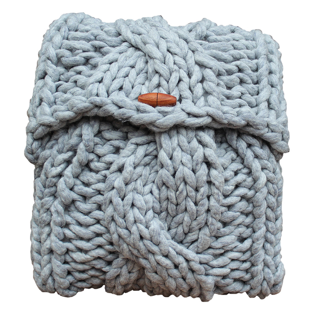 Silver Cable Cushion Cover Silver Cable Cushion Cover