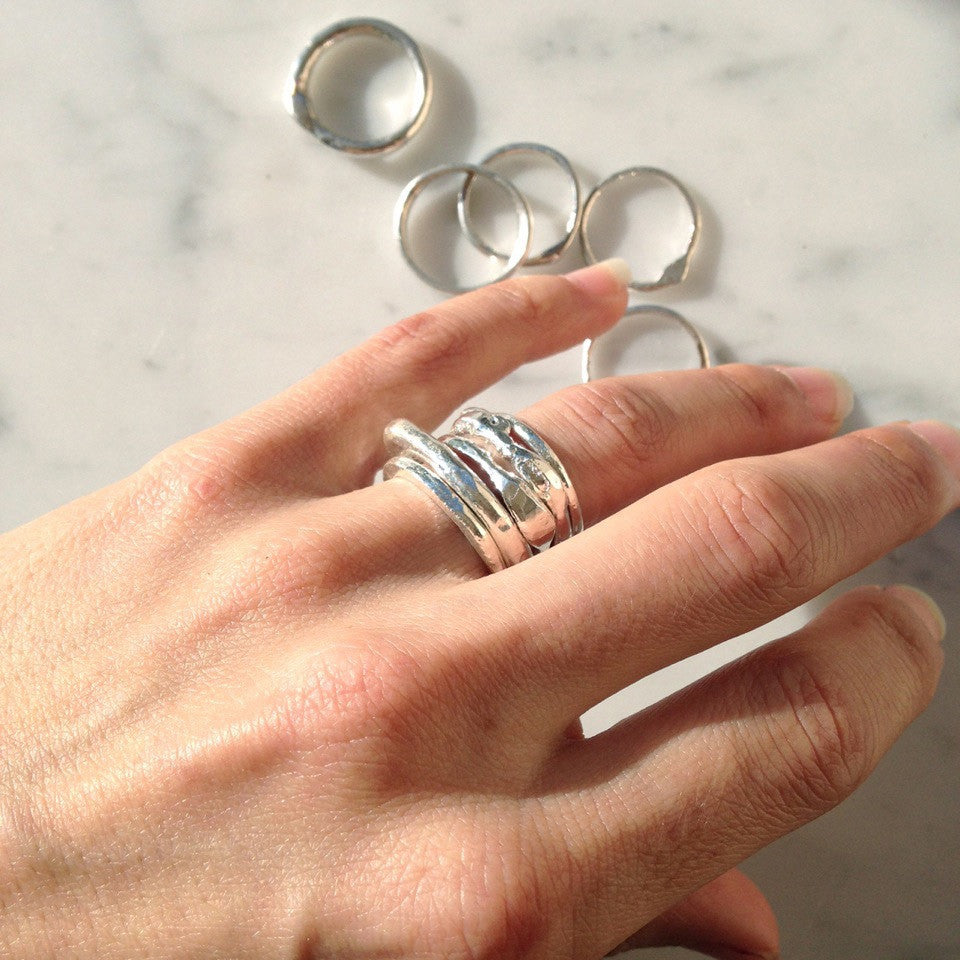 Fine Silver Stack Rings