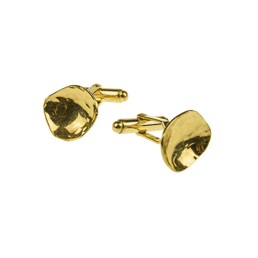Dish Cufflinks Gold Dish Cufflinks Gold
