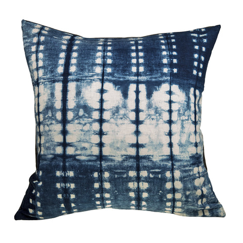 Shibori Blue Square Cushion