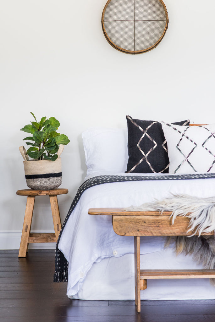 Crop Circles Black Medium Cushion