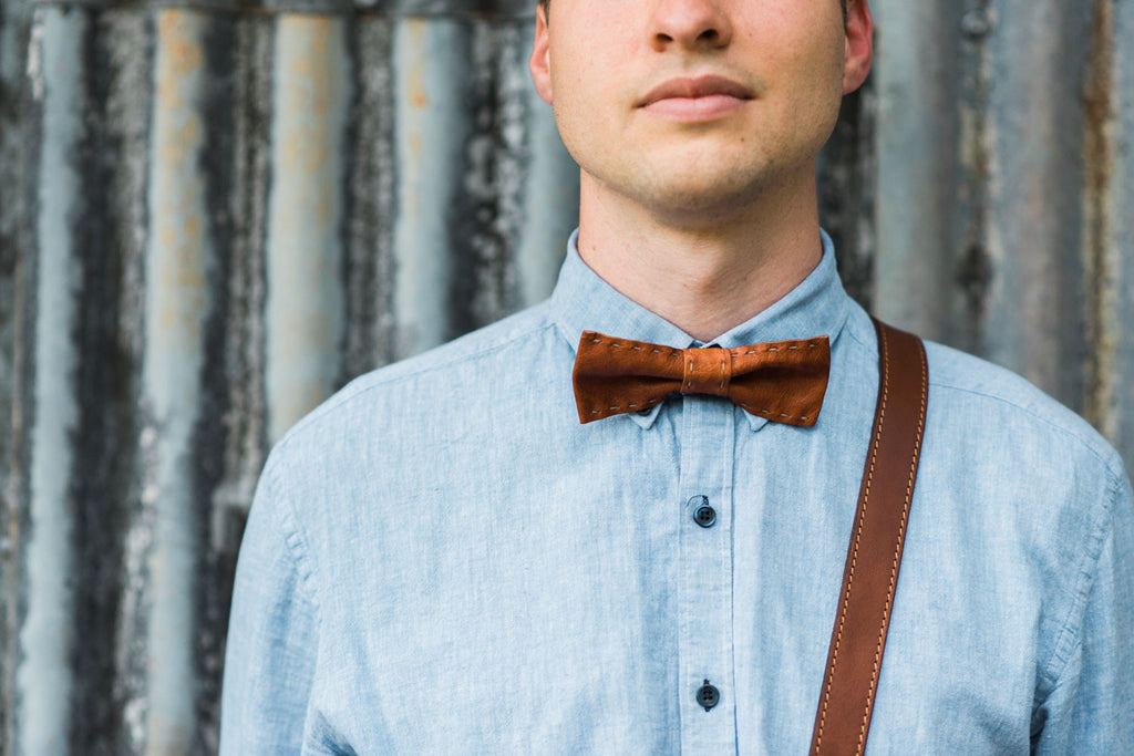Leather Bow Tie