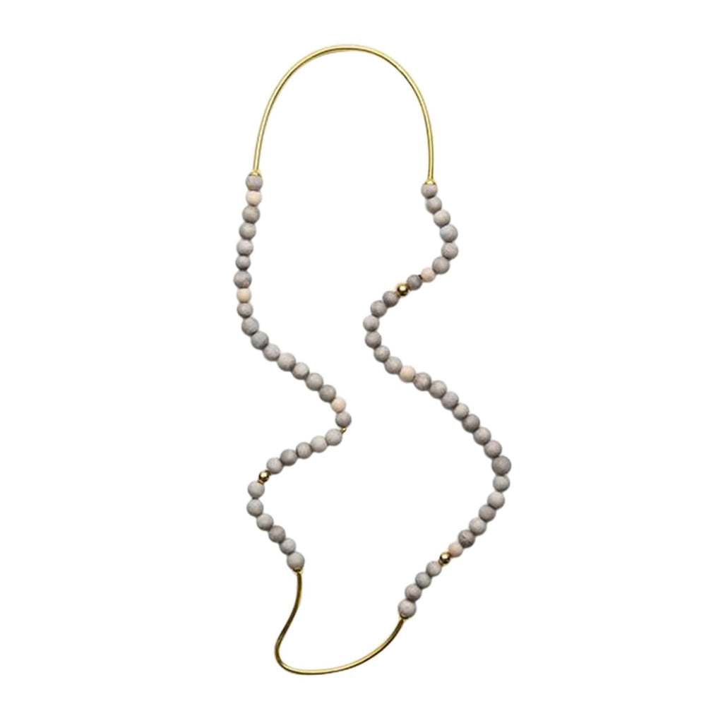 Tahndi Long Necklace - Grey & Gold Tahndi Long Necklace - Grey & Gold