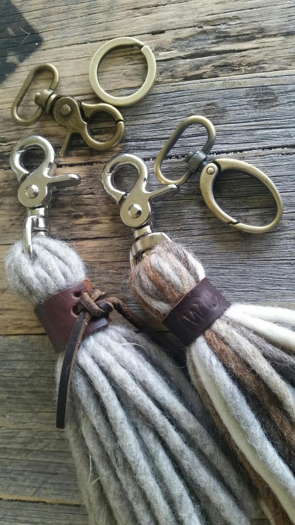 Keyring with Dark Brown Leather and Brass Fittings