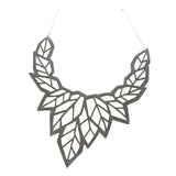Geo Leaf Necklace Silver
