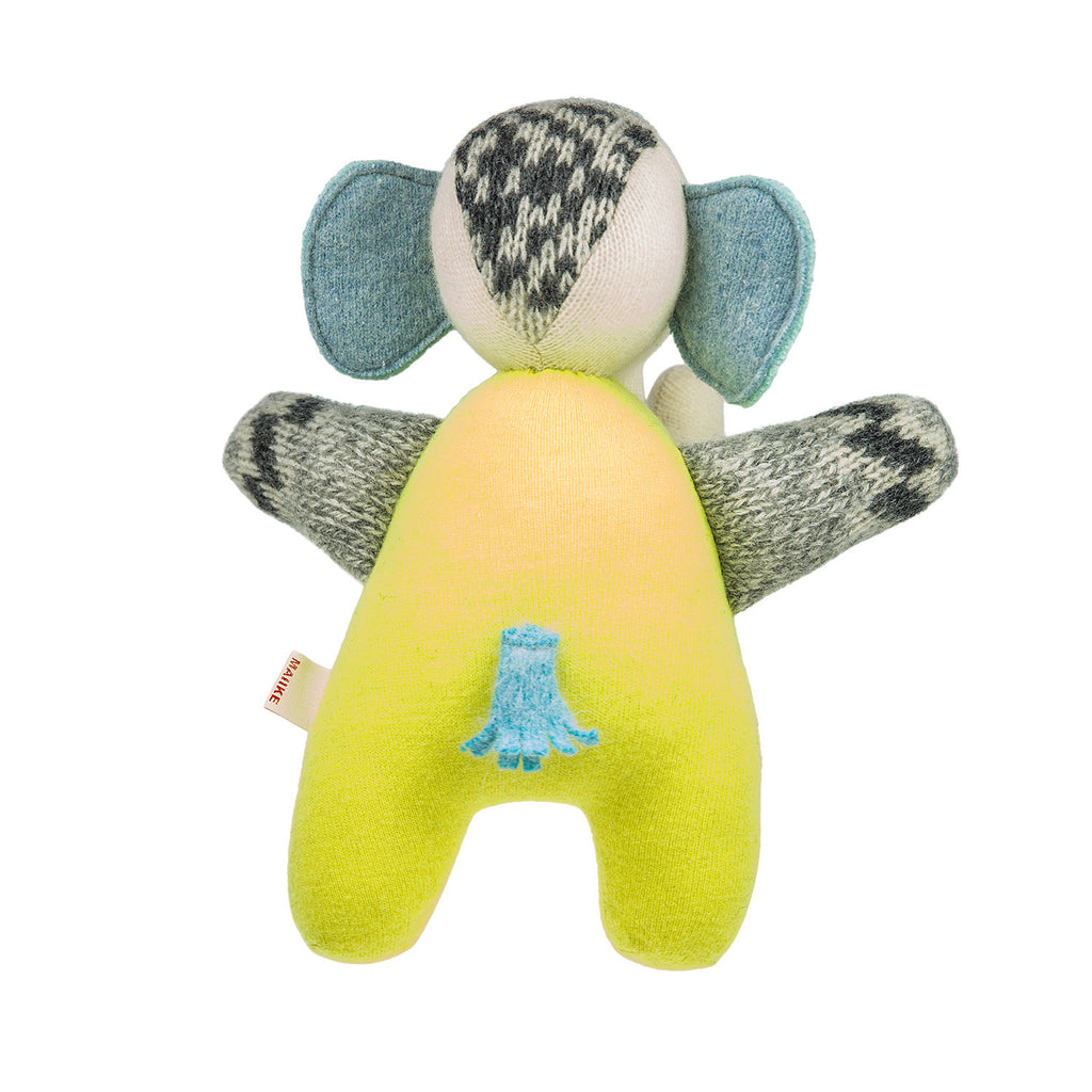 Elephant - Yellow with Aqua and Grey