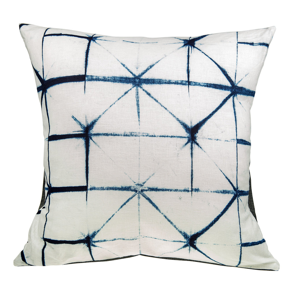 Shibori Blue Square Cushion