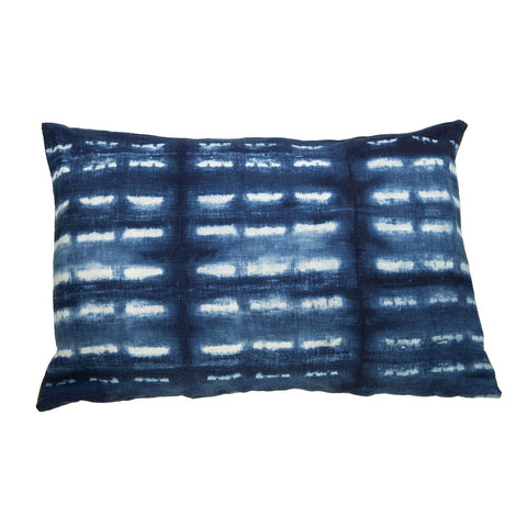 Shibori Blue Rectangle Cushion