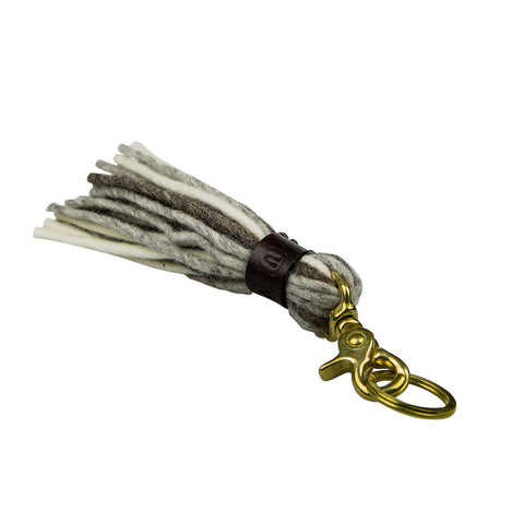 Keyring with Dark Brown Leather and Brass Fittings