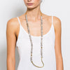 Tahndi Long Necklace - Grey & Gold